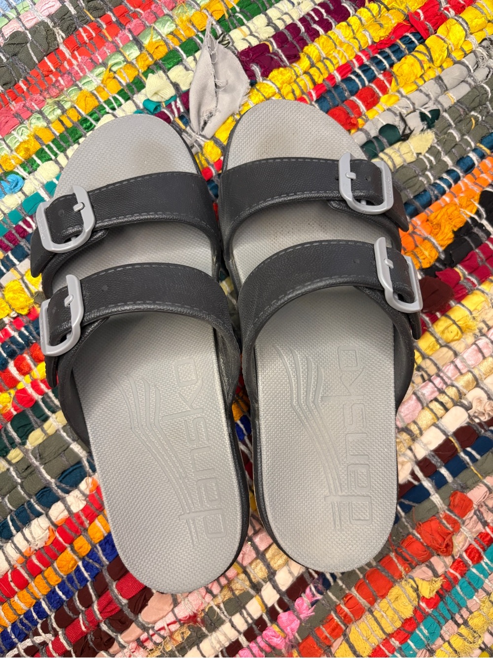 Dansko EVA Foam Double Buckle Sandals - Black - Size 9